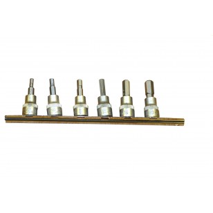 3/8" SD Metric Inserted Hex Bit Socket Set 4-10mm (On Rail) - 6 Piece