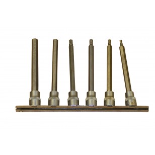 3/8" SD Metric Inserted Hex Bit Socket Set Long 4-10mm (On Rail) - 6 Piece