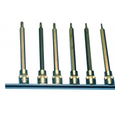 3/8" SD Inserted Torx Anti-Tamper Bit Socket Set Long T10-30 (On Rail) - 6 Piece