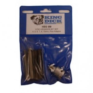 1/2" SD Metric Hex Bit Set 4-10mm - 7 Piece
