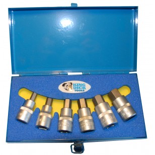 1/2" SD Metric Inserted Hex Bit Socket Set 8-19mm (In Box with Foam) - 6 Piece