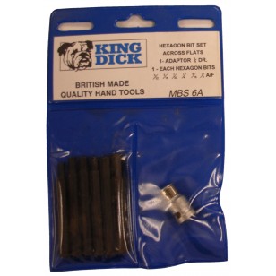 3/8" SD A/F Hex Bit Set 5/32"-3/8" - 7 Piece