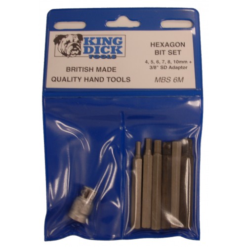 3/8" SD Metric Hex Bit Set 4-10mm - 7 Piece