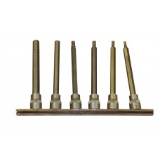3/8" SD A/F Inserted Hex Bit Socket Set Long 5/32"-3/8" (On Rail) - 6 Piece