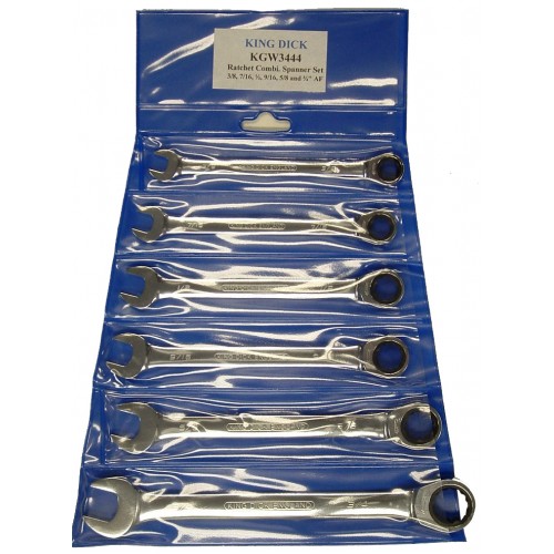 A/F Ratchet Combination Wrench Set 3/8"-3/4" - 6 Piece