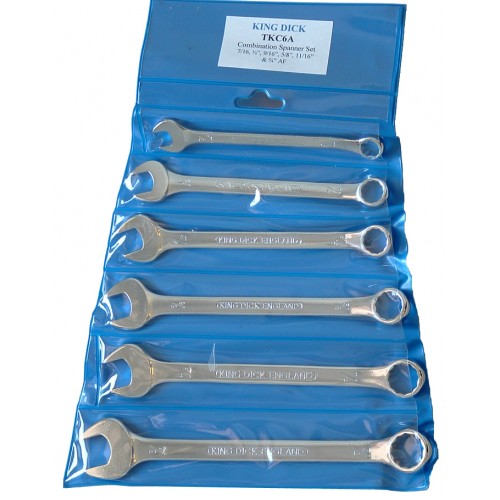 A/F Combination Wrench Set 7/16"-3/4" - 6 Piece